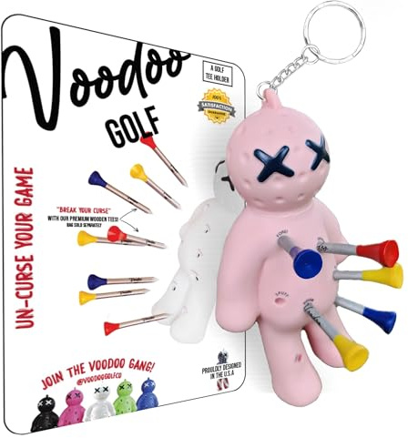 Voodoo Golf Ball Tee Holder | Novelty Keychain Accessory for Bag | Gifts for Men | Fits 3 1/4, 2 3/4, 1 1/2 Tees