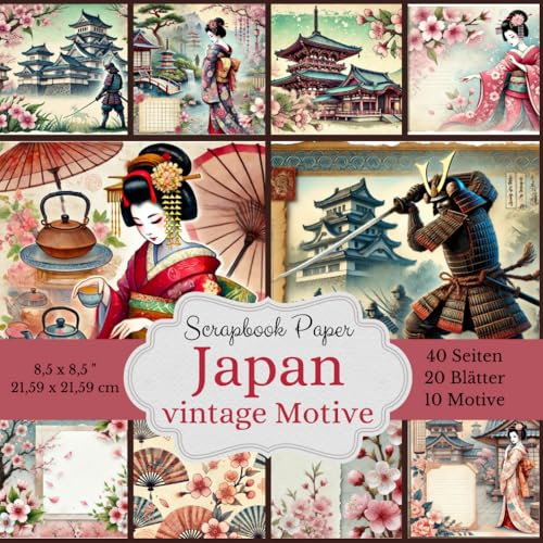 Scrapbook-Papierkollektion mit Vintage-Motiven für kreative Projekte: enthält 40 Seiten (20 Blätter) Bastelpapier in 10 verschiedenen Designs . ... in passenden Farbtönen. 21,56 x 21,59 cm