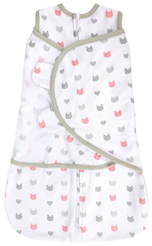 LANDICI Baby-Schlafsack, 0–3 Monate, 100 % Baumwolle, Pucktücher für Neugeborene, 3-fach verstellbar, tragbare Decke, einfaches Wechseln, Schlafsack, Pucksack für Säuglinge, Jungen, Mädchen,