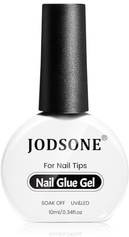 JODSONE 10ML Nail Glue Gel für Nagelspitzen Langanhaltender Verlängerungsklebstoff für klare Nagelspitzen und klare Press-On-Nägel, Nagelreparaturbehandlung, benötigt U V Licht gehärtet