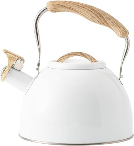 ABBNIA Stove Top Kettle Whistling Kettle for All Hob/Stove Gas Induction Food Grade Stainless Steel Thickened Three-Layer Composite Bottom with Foldable Handle