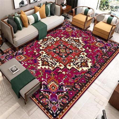 RUGMRZ Küche Dekoration Moderne Geometrie, Mode, Einfachheit, Wohnzimmer, Sofa, Schlafzimmer, Anti-Rutsch Teppich Klein Teppich Wohnzimmer Rot Teppich Angebote Spiele Teppich 140X200CM