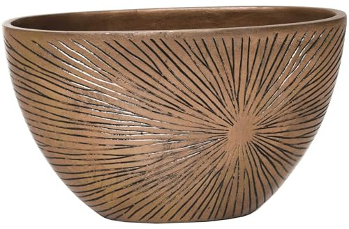 VIVANNO Dekotopf Dekoschale Fiberglas CHANTANT 37x18x21 cm Gold Schwarz