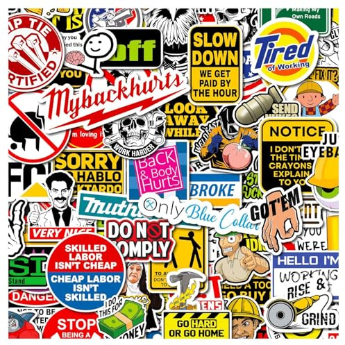 160 Pcs Funny Stickers for Adults, Helmet Stickers, Vinyl Stickers for Adults, Funny Waterproof Stickers for Welding Helmet, Tool Box, Electrician, Mechanic Cars