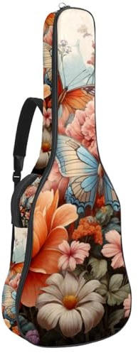 Gitarrentasche in voller Größe, wasserdichte Gitarren-Abdeckung, Tragetasche für akustische klassische E-Gitarren, ein Stapel Totenköpfe, Grau, Mehrfarbig 04, 42.9x16.9x4.7 in, Lässiger Tagesrucksack
