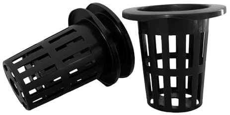 bsamouldings 25x Hydroponic Pots - 2.75in Net Pots - For Vegetable Growing & Gardening Netted Baskets - Round Black Plant Pot