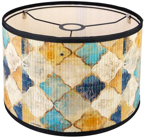 Lámpara de Pie Grande Rústica E27 Vintage Con Pantallas de Bambú, Estilo Japonés Para Escritorio y Colgantes