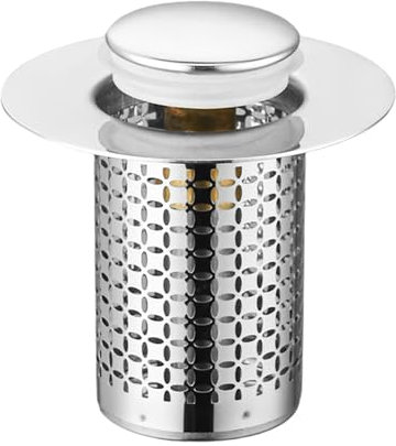304 Edelstahl Abflussstopfen Upgraded Metal Drain Plug Universelle, Waschbeckenstöpsel Mit Filtersieb/Dichtungen Abflussstopfen für Bad, Waschbecken und Küche(34-40mm)