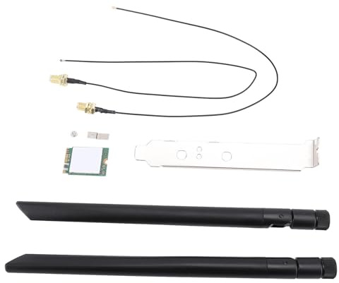 Carte Réseau Wi-FI 8265NGW AC M.2, Adaptateur Wi-FI 1 200 Mbps avec Bluetooth 4.2, Double Bande 2,4 GHz (300 Mbps) et 5 GHz (867 Mbps). (Support d'antennes externes)