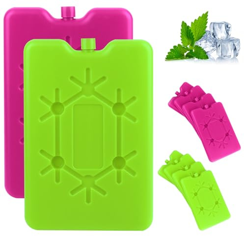 8 Piezas Acumuladores de Frío Nevera，Placas de Hielo，Bloques Congeladores de Frío Pequeños，Plana Freeze Refrigeración Bloques，para Congelación al Aire Libre