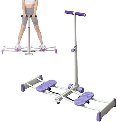 2-in-1-Skimaschine, Beintrainingsgerät mit Tragkraft, ca. 150 kg, Stahlschieber, verbreiterte Pedale, faltbares Design, verstellbare Stangen, Körperformung, Stretch-Trainingsgerät