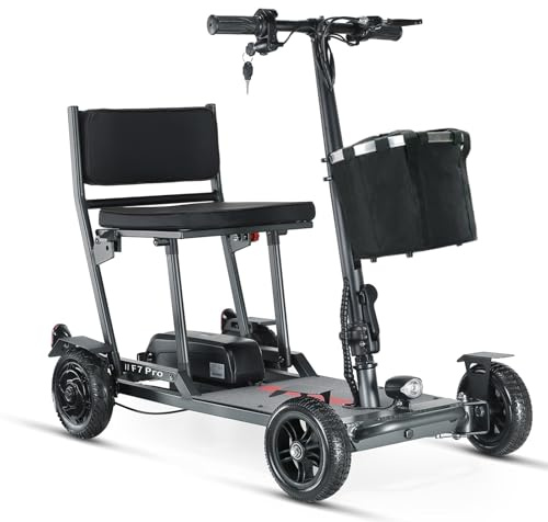 FREEJOYER Elektromobil für Senioren, Seniorenmobil Klappbar, Max 15Km/h, bis zu 25KM, Seniorenmobil Mobilitätsroller mit Korb (Grau, Batterie 13AH)
