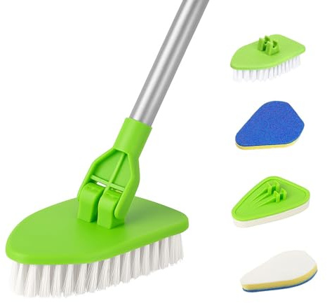 XJYMCOM Floor Scrubbing Brush, 32.6 inch Adjustable Bathroom Cleaning Brush