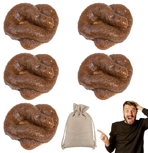 5 Stück Scherzartikel, Prank Kackhaufen, Lustige Prank Kackhaufen, Streich-Fake Kacke, Geeignet für Halloween, Aprilscherz, Lustiges Spielzeug, Lustige Scherzartikel, mit 1 Aufbewahrungstasche