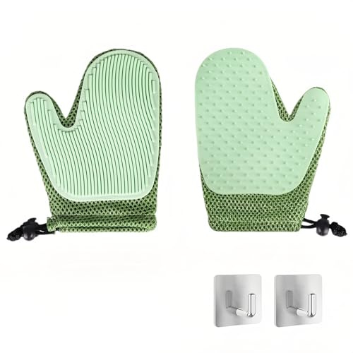 UFOVAOK Set di 2 guanti magnetici per la rimozione dei peli di animali domestici, guanti per la cura del pelo su entrambi i lati, riutilizzabili antistatici, guanti per la rimozione dei peli per cani