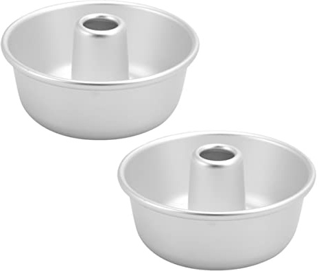 FUNOMOCYA 2pezzi Stampi Per Ciambelle in Lega Di Alluminio Antiaderenti Teglie Rotonde Per Torte Savarin Forno Dolci Con Fondo Solido Per Mousse Facili Da Pulire e Resistenti Alle Deformazio
