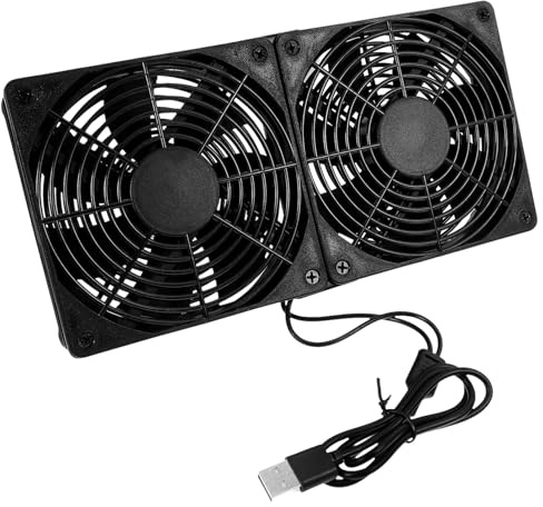 CHICAMPERA Dual USB Cooling Fans Ultra Thin USB Computer Fans for Cooling Quiet Operation Compact Design for Routers and Tight Spaces