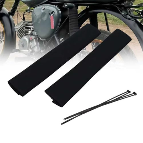 Gabelrohr-Schutz aus Neopren für Motorräder - Passend für Simson S50, S51, S70 - Stoßdämpfer-Schutzcover (Schwarz) - Inkl. 4 Kabelbinder
