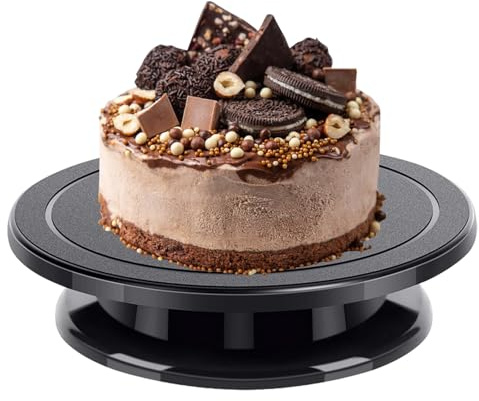 Qizeroty Tortenplatte Drehbar, Drehteller Torte 28 Cm, Fondant Backzubehör, Drehbarer Tortenteller Back, Drehteller Torte Für Tortendekoration & Backen, Drehbare Tortenplatte Geschenk Für Bäckerinnen