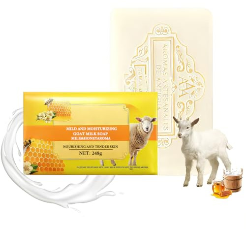 LOPHE Savon au Lait de Chèvre et à l'Huile d'Olive, Nourrissant et Apaisant pour Peau Sèche et Sensible, Ajouter Du Miel, 100g