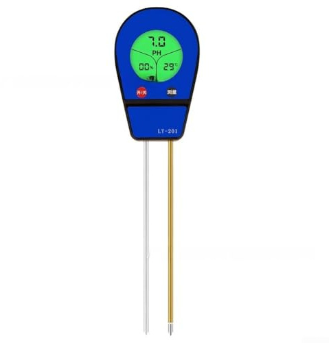 Testeur de sol numérique LCD 3 en 1 pour analyse du pH et de l'humidité du sol, bleu LY-201 pour jardinage agricole