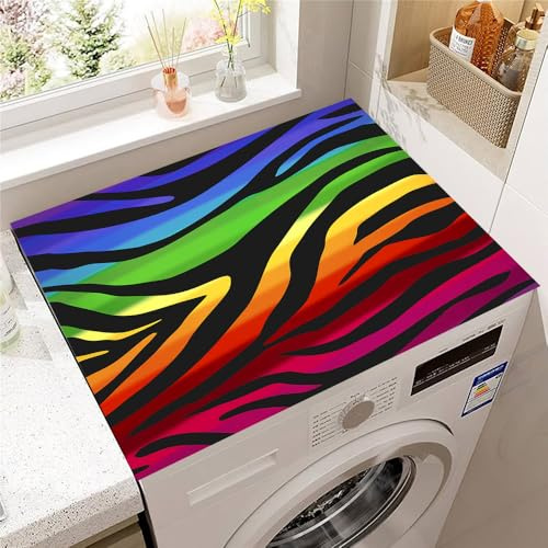 Hearda Housse Machine a Laver Moderne et Coloré,Dessus Tapis Lave Linge Antidérapant,Housse de Protection pour Machine à Laver Top, Tapis de Protection pour Dessus Sèche-Linge (Vert,30x40cm)