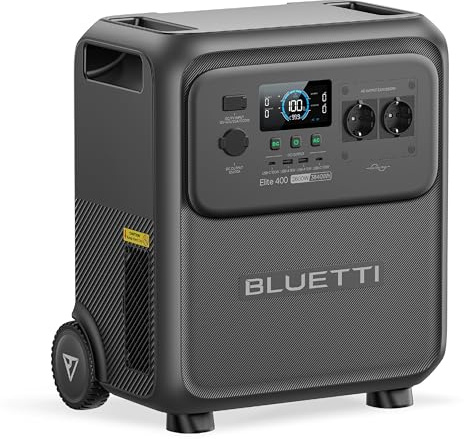 BLUETTI Elite 400 Portable Power Station,for Home Backup/Outage/RV/Camping | 3840Wh LFP Batttery Backup with 2600W AC Outlets (3900W Power Lifting), High Capacity Solar Generator with Wheels