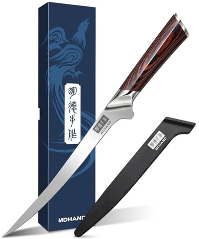 MDHAND 15 cm Filetiermesser scharfe Klinge Küchenmesser aus hochwertigem Edelstahl, Professional Auf das Knochenmesser