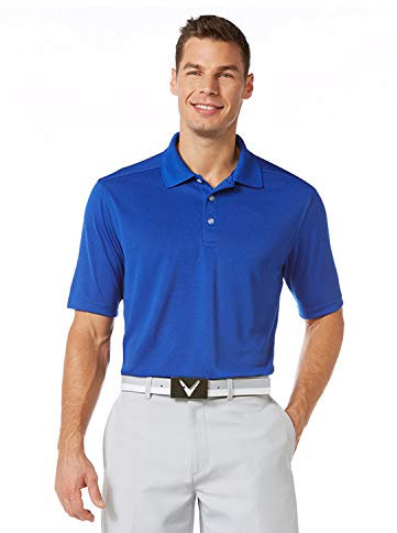 Callaway Herren Basics Poloshirt, kurzärmelig, Birdseye Polohemd, Blau-Magnetic Blue, XL