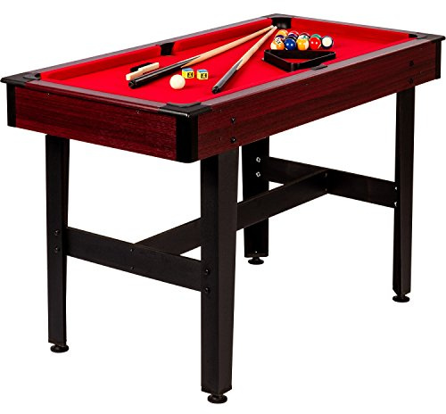 GAMES PLANET 4 ft Billardtisch COMPACT + Zubehör, 3 Farbvarianten, 122x61x76 cm (LxBxH), Schadstoffgeprüft
