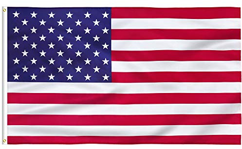 FLAGBURG Amerikanische Flagge 90 x 150 cm USA Fahne mit Eingestickte Sterne, Messingösen, Lebendige Farbe und UV-beständig Hochbelastbares Nylon für Draußen und Drinnen