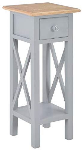 vidaXL Beistelltisch Grau 27 x 27 x 65,5 cm Holz