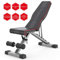 YOLEO klappbare Hantelbank Multifunktion Training Fitness Bank Bauchtrainer Schrägbank mit 6-Fach Verstellbarer Rückenlehne/3-Fach verstellbarer Sitzkissen,Belastung 300kg (Elegantes Schwarz-Rot)