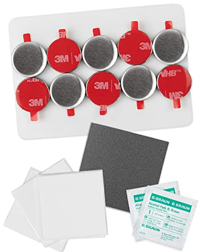 Ivality Magnetischer Kennzeichenhalter Erweiterungs Set – Rahmenloser Magnethalter für 1 Kennzeichen, Neodym-Magnete & 3M VHB Kleber, StVZO getestet bis 350 km/h