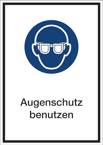 kaiserkraft | Kombizusatzschilder für Gebotszeichen | Augenschutz benutzen | Folie | LxHxT 130 x 185 x 01 mm