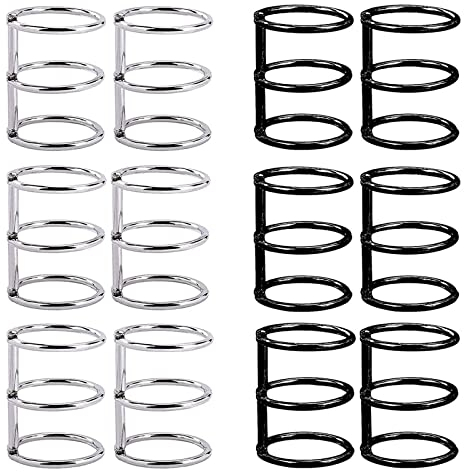 12 Stück 3-Ringe Buchringe, Ringbuch Metall, Buchbinder Ringe, 3 Ring Buch, Bücher Ringe, für Papiersortierung, Notizbücher, Fotoalbum Diy, Bücher (Schwarz und Silber)