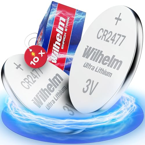 10 x CR2477 CR 2477 WILHELM litiumknappcell 3 V 1 070 mAh ø 24 x 7,7 mm batteri DL2477
