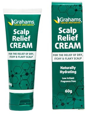 Grahams Natural Scalp Relief Cream - Seborrheic Dermatitis, Dandruff & Psoriasis Scalp Treatment to Moisturise Dry, Itchy & Flaky Scalps - With Manuka Honey, Calendula, Jojoba Seed Oil (1 x 60g)