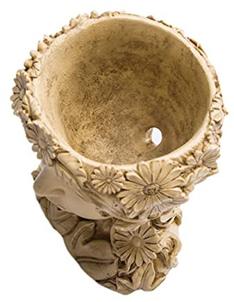 Yardenfun Maceta Jardinera De Resina con Orificio De Drenaje Jarrón Humano De Resina Decoraciones De Boda Plantador De Cara De Cactus Suculento Gente Retrato Interior Puesto De Flores Chica