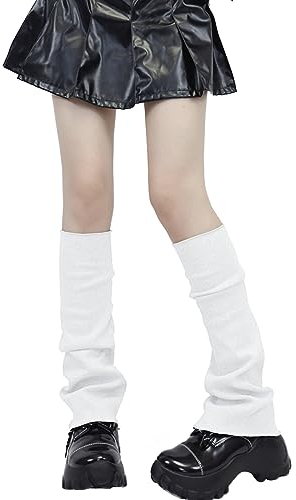 Nanxson Damen Kniestrümpfe Stulpen Kawaii Strick Beinwärmer Winter Lange Socken Beinstulpen Legwarmers (Weiß)