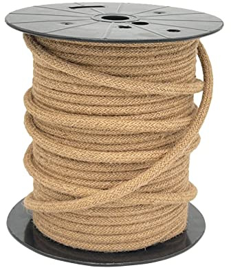 Vintage Fabric 3 Core Braided Textile Cable - 1.2 to 200 Metres, 3x1.5mm², Jute Round, 4FT