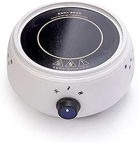 Electric Infrared Burner, Small Tea Stove Induction Cooker, Ceramic Glass Hot Plate, For Dorm Office Home Camp, Compatible W/All Teapot,White,Pleasant63