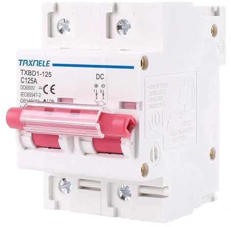 Microinterruttore Sezionatore Batteria DC 2-poli 600V Solare 80A 100A 125A per Impianto Fotovoltaico PV (125A)