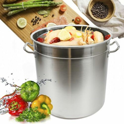 35 Liter Kochtopf Suppentopf Edelstahl Induktion Suppentopf Kochtopf Topf mit Deckel Edelstahl Topf Für alle Herdarten und Großküchen