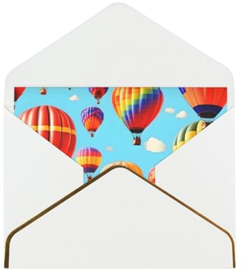 XqmarT Geburtstagskarten mit Heißluftballons, leere Karten, Grußkarte mit Umschlägen, Dankeskarte für alle Anlässe