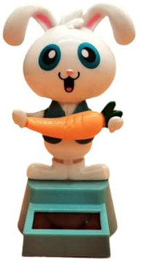 Uposao Solar Wackelfigur Hase Auto Solarbetriebene Wackelfigur Solarfigur Creative Solar Tänzerin Dekofigur Für Auto Büro Ostern Ornamente