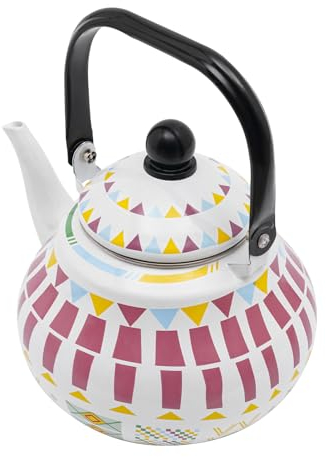 TaNeHaKi Emaille Teekanne 2.5L Wasserkocher Emaille Teekanne Emaille Induktion Emaille Kaffeekanne Vintage Emaille Wasserkessel Retro Emaille Teekessel Emaillekessel