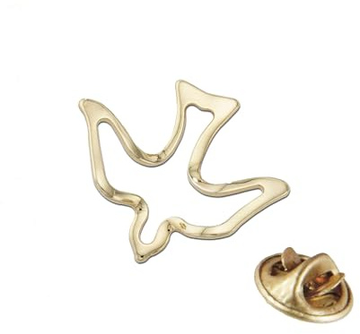 Pin de solapa dorado con paloma del Espíritu Santo | Diseño de pájaro | Gran regalo cristiano para primera comunión y confirmación | Accesorio espiritual para ropa y bolsos, Metal