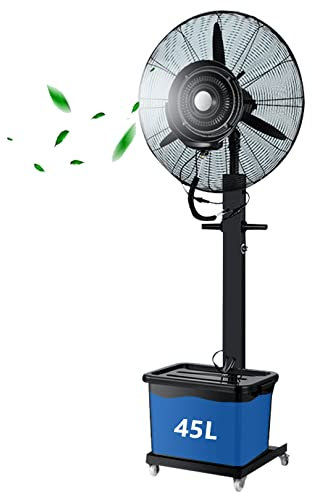 Pealihuy Ventilatore nebulizzante oscillante per esterni, Ventola di raffreddamento a 4 velocità di raffreddamento, Ventilatore a piedistallo nebulizzato per cortili, cortili e altro, Nero, Oscillazi