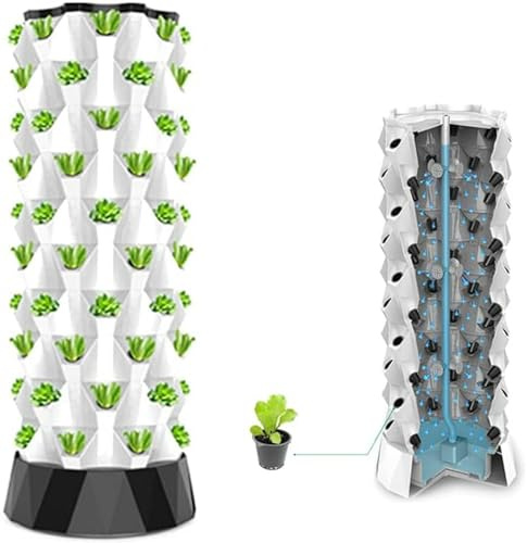 FLTRGO Tour hydroponique, système de Culture aquaponique, kit de Culture aéroponique pour Herbes, Fruits et légumes avec Pompe hydratante, minuterie, Adaptateur, lit de semis et Pots en Filet